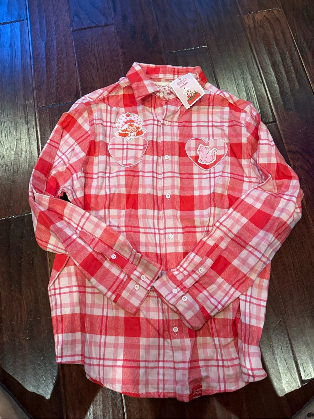 Strawberry Shortcake Plaid Button Down Shirt Cakeworthy